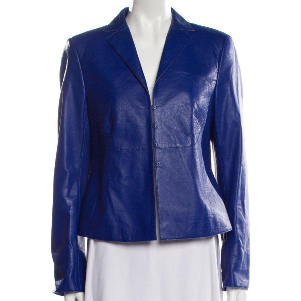 Akris Punto | Royal Blue Leather Jacket